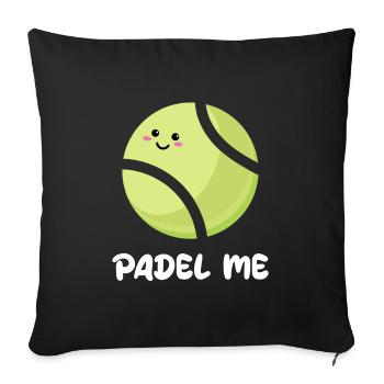 Sport Padel Player Balls Déclaration Padel Jeu de Padel - Housse de coussin décorative 45 x 45 cm - noir - Devant