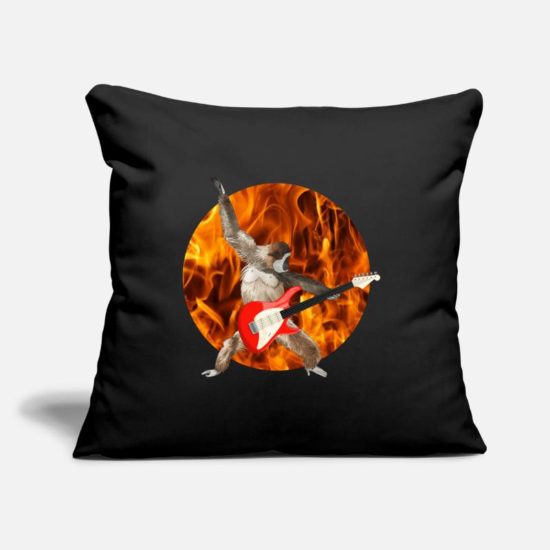 Monkey Whitebeard Gibbon Electric Guitar Fire Lets Rock Sofa pillowcase 17,3'' x 17,3'' (45 x 45 cm)