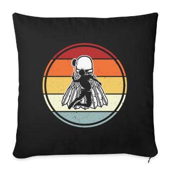 Badminton - Housse de coussin décorative 45 x 45 cm - noir - Devant