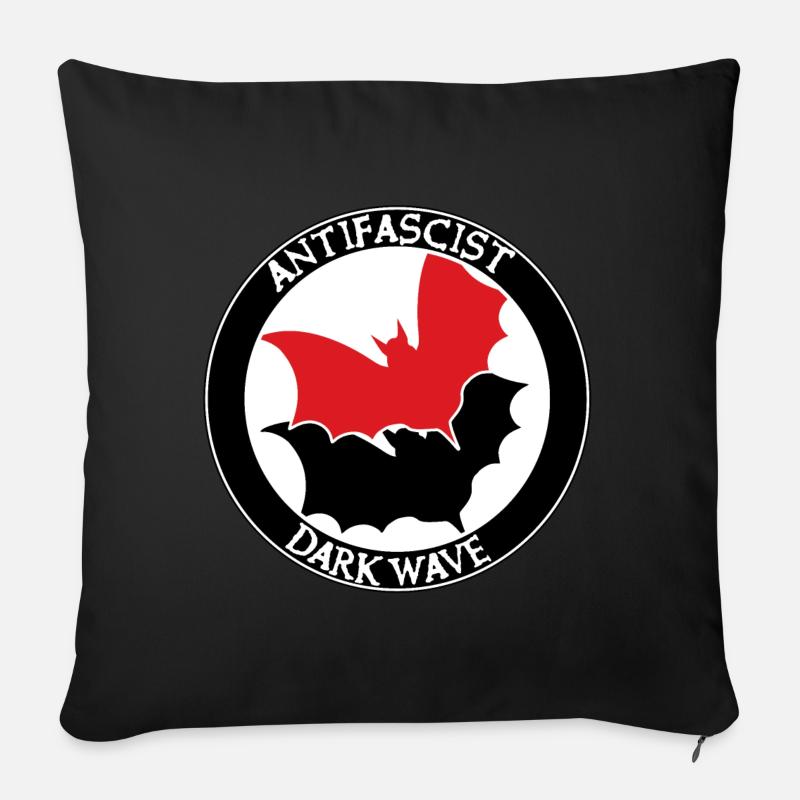 ANTIFASCIST DARK WAVE - Sofakissenbezug 45 x 45 cm - Schwarz