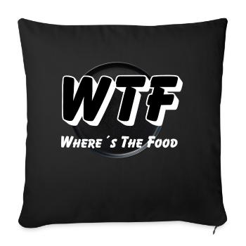 WTF - Où est la nourriture - Housse de coussin décorative 45 x 45 cm - noir - Devant