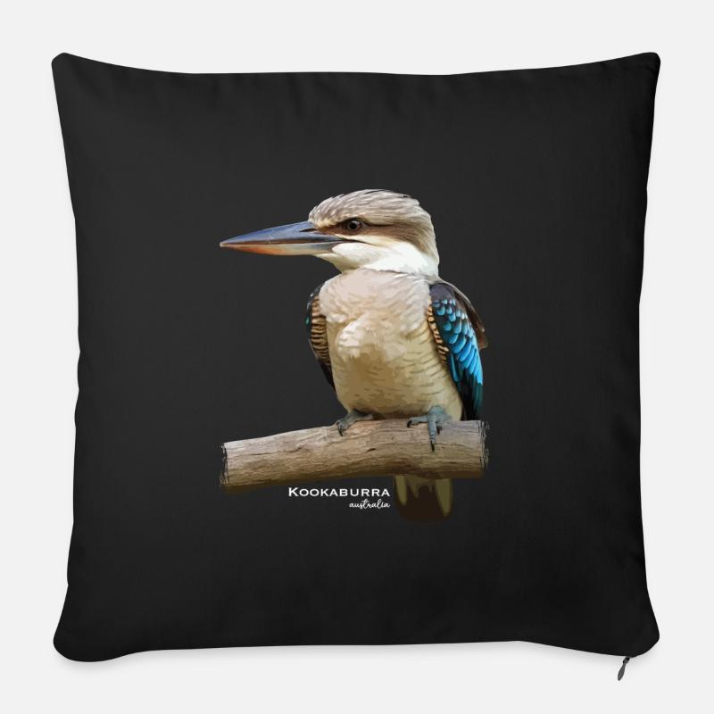 Kookaburra Bird Australia - Sofakissenbezug 45 x 45 cm - Schwarz