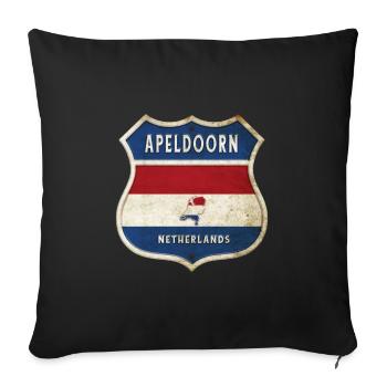 Apeldoorn Netherlands coat of arms design - Sofa pillowcase 17,3'' x 17,3'' (45 x 45 cm) - black - Front