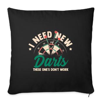 Design de fléchettes et de fléchettes - Housse de coussin décorative 45 x 45 cm - noir - Devant
