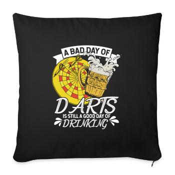 Design de bière Dart Pubs - Housse de coussin décorative 45 x 45 cm - noir - Devant