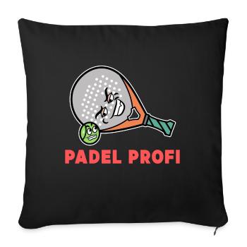 Déclaration de balles de raquette Padel Player Sport - Housse de coussin décorative 45 x 45 cm - noir - Devant
