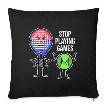 Déclaration du joueur Raquette Padel Padel Balles d’équipe - Housse de coussin décorative 45 x 45 cm - noir - Devant