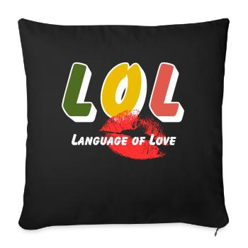 LOL - Langage de l’amour - Housse de coussin décorative 45 x 45 cm - noir - Devant