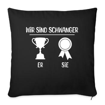 Baby Familienglück Elternteil Statement Schwanger - Sofakissenbezug 45 x 45 cm - Schwarz - Vorne
