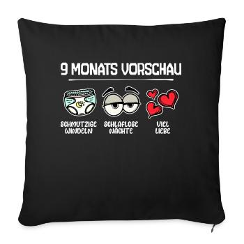 Elternschaft Statement Baby Geburt Schwanger Herz - Sofakissenbezug 45 x 45 cm - Schwarz - Vorne