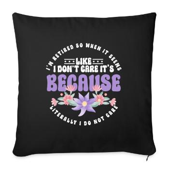Pension, pensionné, grand-mère, retraite - Housse de coussin décorative 45 x 45 cm - noir - Devant