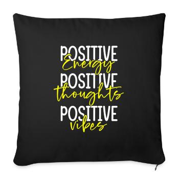 Confiance en soi positive - Housse de coussin décorative 45 x 45 cm - noir - Devant