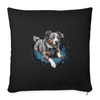 Berger australien Dock-Plongée dans l’eau - Housse de coussin décorative 45 x 45 cm - noir - Devant