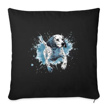 Dalmatian Dock-Diving into Water - Sofa pillowcase 17,3'' x 17,3'' (45 x 45 cm) - black - Front