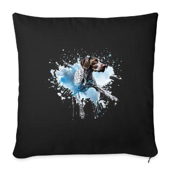 Pointeur allemand à poil court Dock-Plongée dans l’eau - Housse de coussin décorative 45 x 45 cm - noir - Devant
