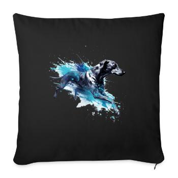 Whippet Dock-Diving into Water - Sofa pillowcase 17,3'' x 17,3'' (45 x 45 cm) - black - Front
