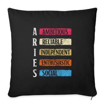 Aries stars zodiac sign Minerva - Sofa pillowcase 17,3'' x 17,3'' (45 x 45 cm) - black - Front