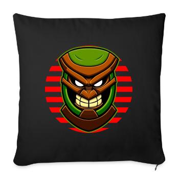 Tiki Statue - Housse de coussin décorative 45 x 45 cm - noir - Devant