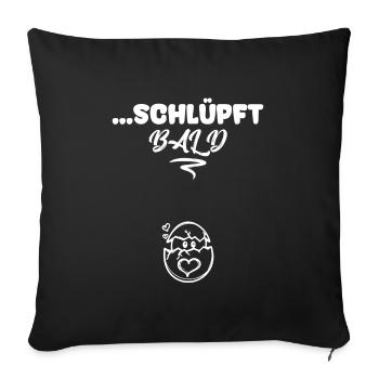 Déclaration de naissance Mère enceinte Grossesse - Housse de coussin décorative 45 x 45 cm - noir - Devant
