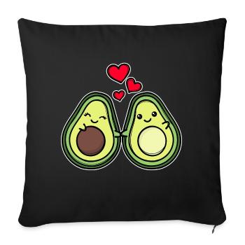 Bébé Avocat Enceinte Coeur Famille Bonheur Parents - Housse de coussin décorative 45 x 45 cm - noir - Devant