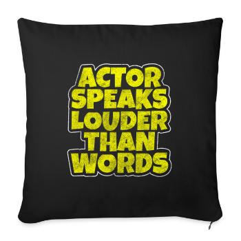 Acteur Actrice Amateur de théâtre Décors - Housse de coussin décorative 45 x 45 cm - noir - Devant