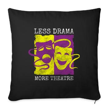 Théâtre Théâtre Théâtre Ami Pièce de théâtre - Housse de coussin décorative 45 x 45 cm - noir - Devant