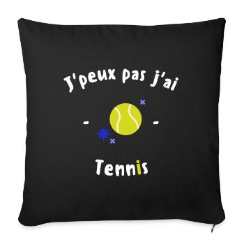 J peux pas j ai Tennis - Housse de coussin décorative 45 x 45 cm - noir - Devant