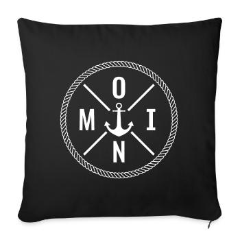 Moin Anker Seil Tau - Sofakissenbezug 45 x 45 cm - Schwarz - Vorne