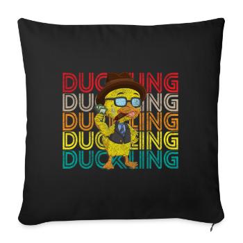 Baignoire de canard grinçant - Housse de coussin décorative 45 x 45 cm - noir - Devant