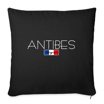 ANTIBES FRANCE HOLIDAY SUMMER PARTY (w) - Sofa pillowcase 17,3'' x 17,3'' (45 x 45 cm) - black - Front