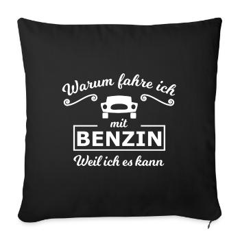 Benzin und Tankstelle - Sofakissenbezug 45 x 45 cm - Schwarz - Vorne