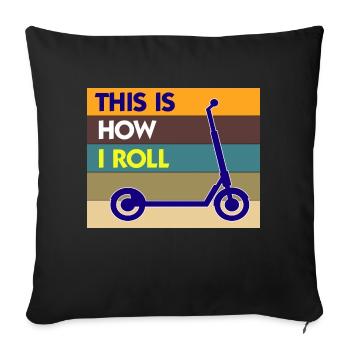E-Scooter Roller Scooter - Sofakissenbezug 45 x 45 cm - Schwarz - Vorne
