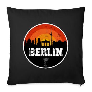Berlin Skyline Original - Sofa pillowcase 17,3'' x 17,3'' (45 x 45 cm) - black - Front