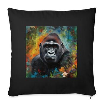 THE GORILLA IN THE JUNGLE - Sofa pillowcase 17,3'' x 17,3'' (45 x 45 cm) - black - Front