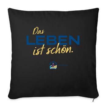 Ostseeweg LEBEN Tee 2023 Hell - Sofakissenbezug 45 x 45 cm - Schwarz - Vorne