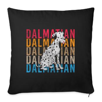 Dalmatian Pet Dog Owner Love - Sofa pillowcase 17,3'' x 17,3'' (45 x 45 cm) - black - Front