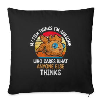 Fish fin breeding - Sofa pillowcase 17,3'' x 17,3'' (45 x 45 cm) - black - Front