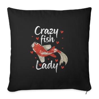 Fish Pet Ornamental Fish - Sofa pillowcase 17,3'' x 17,3'' (45 x 45 cm) - black - Front