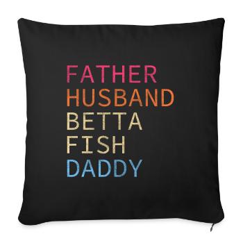 Aquarium, water, swimming, sea creatures - Sofa pillowcase 17,3'' x 17,3'' (45 x 45 cm) - black - Front