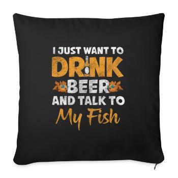 Fish Aquarists Pet Breeding - Sofa pillowcase 17,3'' x 17,3'' (45 x 45 cm) - black - Front