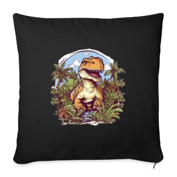 T-Rex Cartoon Jungle - Sofa pillowcase 17,3'' x 17,3'' (45 x 45 cm) - black - Front