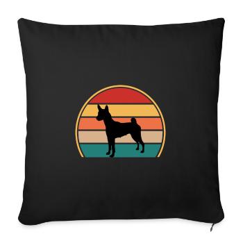 Basenji Hundeliebhaber Silhouette Vintage Sonnenuntergang - Sofakissenbezug 45 x 45 cm - Schwarz - Vorne