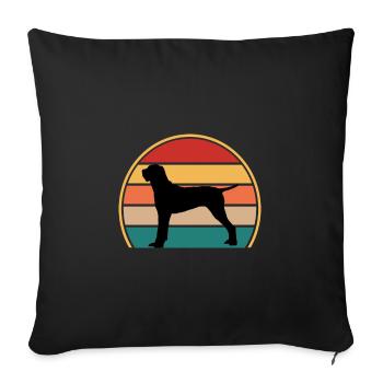 Ariege Pointer Dog Lover Silhouette Vintage Sunset - Sofa pillowcase 17,3'' x 17,3'' (45 x 45 cm) - black - Front