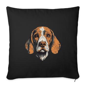Colorful Beagle art design - Sofa pillowcase 17,3'' x 17,3'' (45 x 45 cm) - black - Front