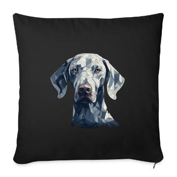 Colorful Weimaraner art design - Sofa pillowcase 17,3'' x 17,3'' (45 x 45 cm) - black - Front