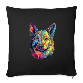 Colorful Valhund art design - Sofa pillowcase 17,3'' x 17,3'' (45 x 45 cm) - black - Front