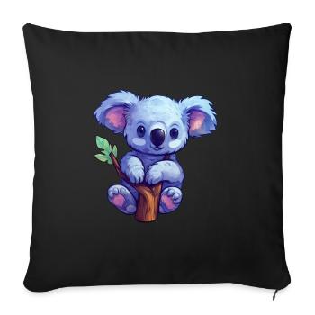 Koala mignon avec animal de tribu Australie Koala Bear - Housse de coussin décorative 45 x 45 cm - noir - Devant