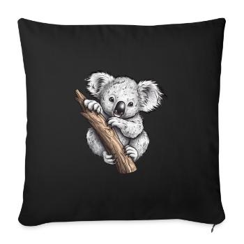 Koala mignon avec animal de tribu Australie - Housse de coussin décorative 45 x 45 cm - noir - Devant
