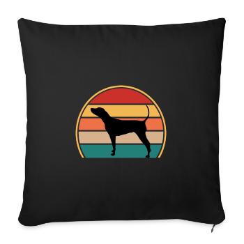 Noir Et Tan Coonhound Chien Silhouette Rétro Soleil - Housse de coussin décorative 45 x 45 cm - noir - Devant