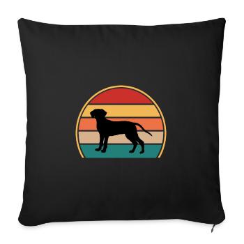 Bavarian Mountain Hound Dog Silhouette Retro Sun - Sofa pillowcase 17,3'' x 17,3'' (45 x 45 cm) - black - Front